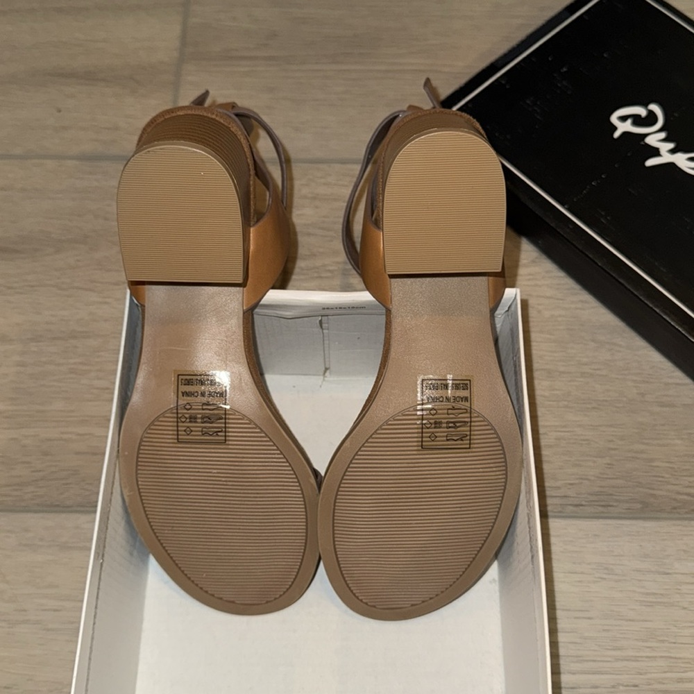 Qupid Tan Ankle Strap Sandals - Picture 7 of 8